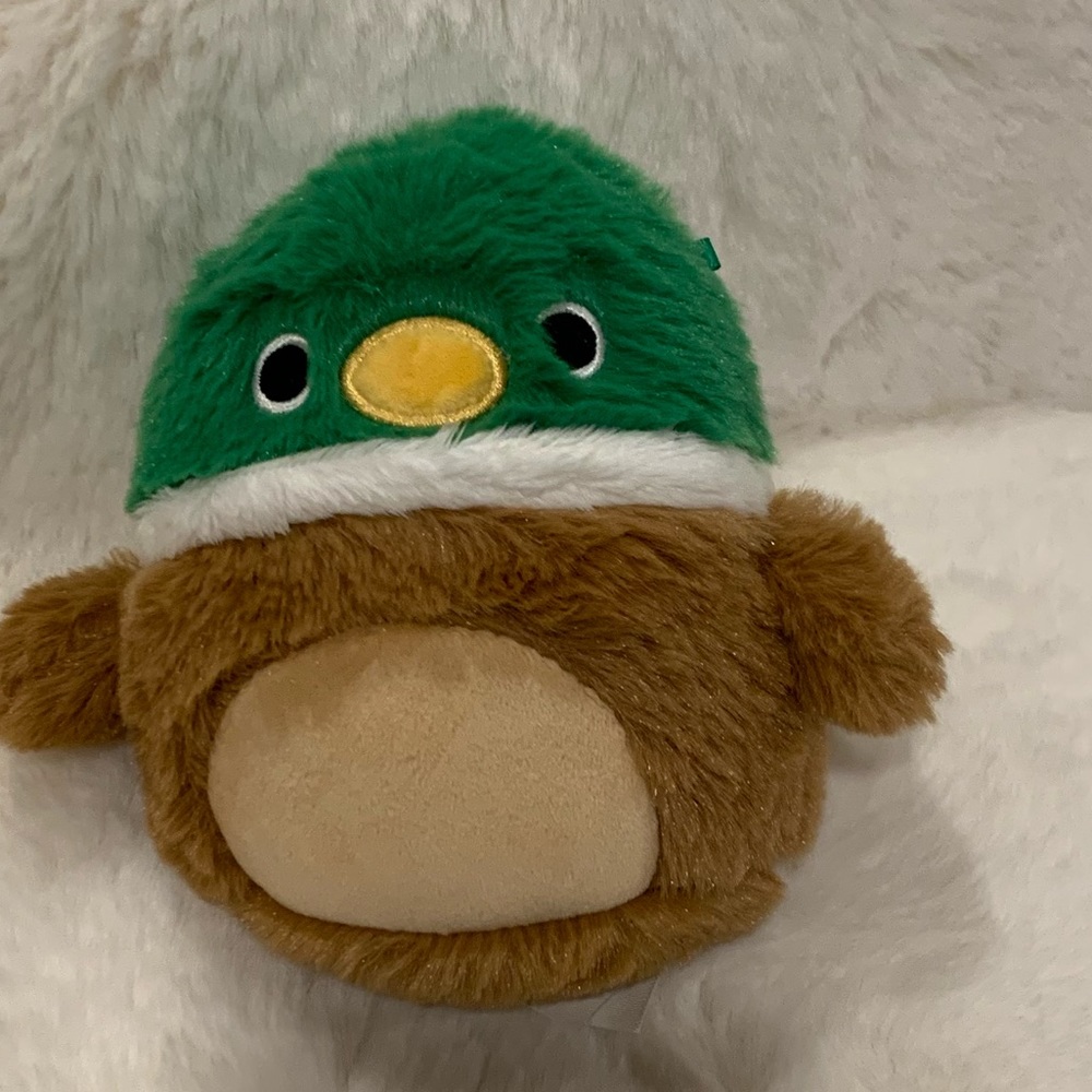 5 inch fuzzy Avery the Mallard Duck fuzzamallow - hard to find Squishmallow